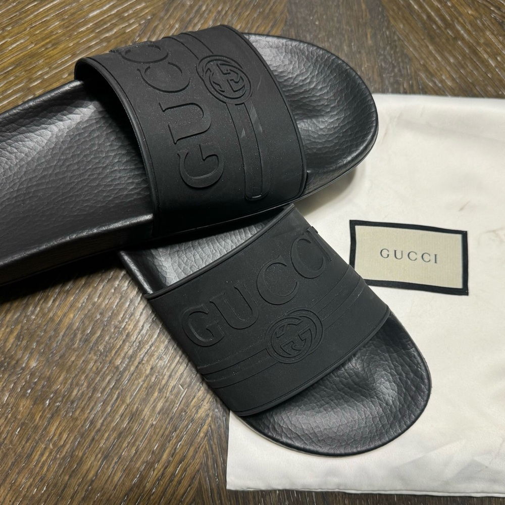 Gucci Black Slide Sandals
